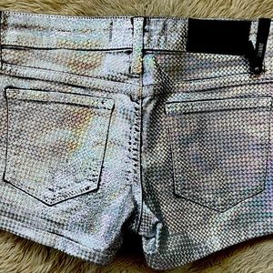 NWOT Shiny Metallic Shorts XS